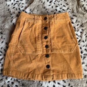 Wild Fable Mustard Button-Front Mini Skirt